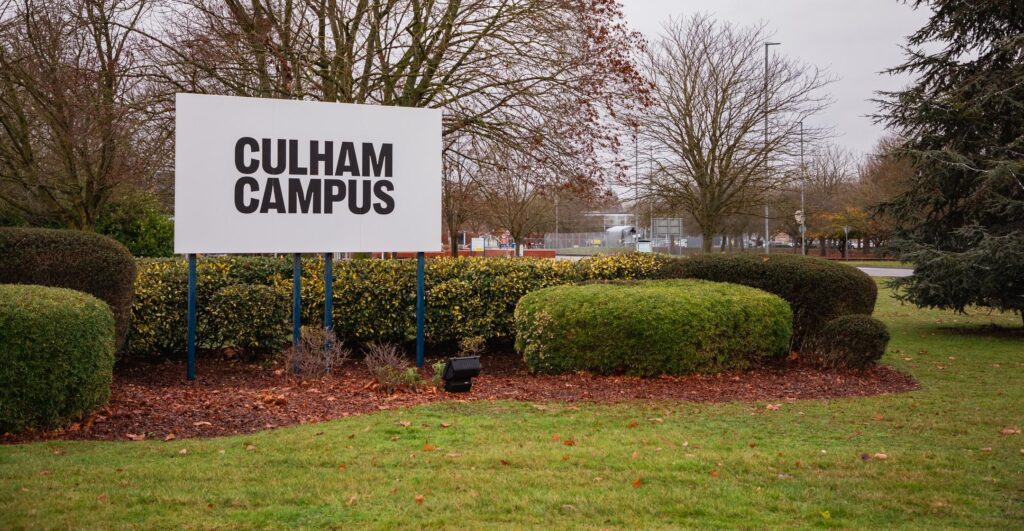 A sign with Culham Campus written on it.