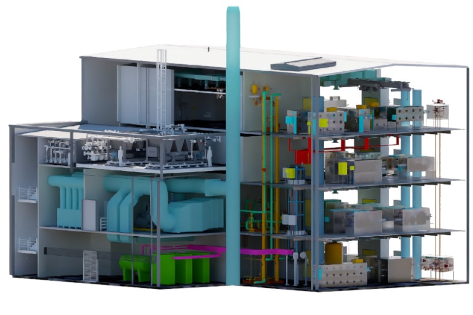 Graphic of H3AT Tritium Loop Facility Plant & Building