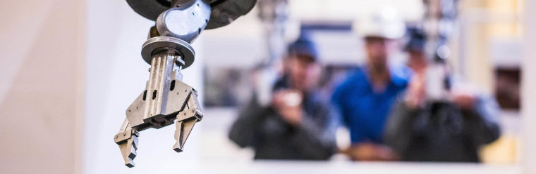 A robotic arm being operated remotely.