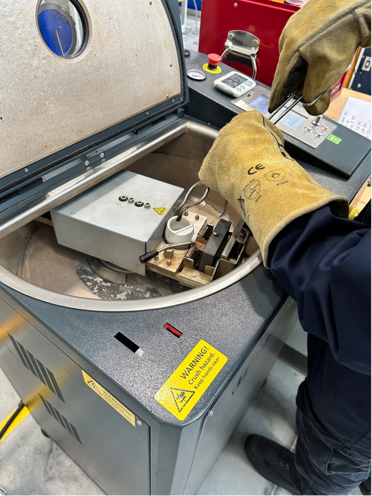 Preparation of alloy using a centrifugal caster.