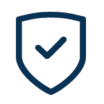 Lower hazard - a shield with a tick.