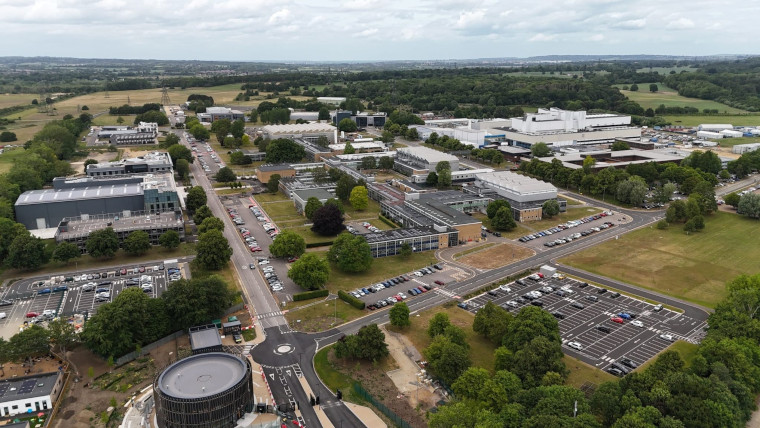 An aerial view of Culham Campus in Oxfordshire, UK.