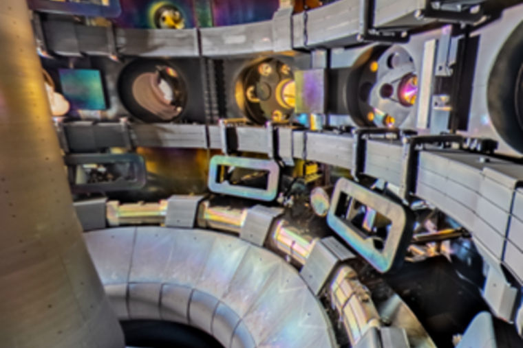 Inside MAST Upgrade showing the plasma facing components, magnetic field coils and coils used to control ELMs.