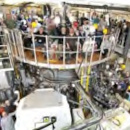 Scientists and engineers at a fusion energy machine.